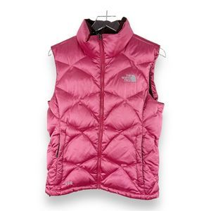 The North Face Rose Pink 550 Nuptse Down Bubble Puffer Vest Medium